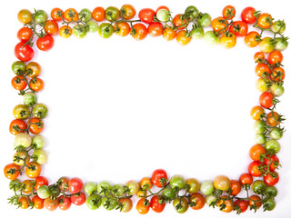tomatoes frame isolated on a white background