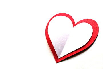 Red and white paper hearts