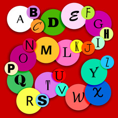 Fun alphabat on multicolor circles-2