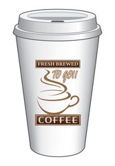 Coffee To Go Cup Design Fresh Brewed