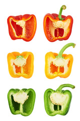 Sweet bell pepper cut in half