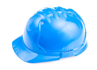blue hard hat isolated