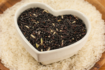 Organic Dry Multi Grain Rice against a background