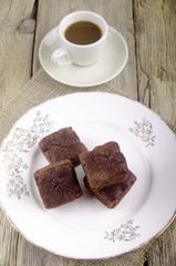 freshly baked brownies on a plate