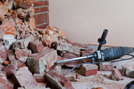 hammer drill and rubble