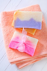 soap on towel