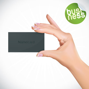 Vector Hand Holding Name Card Illustration