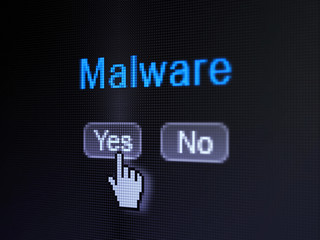 Privacy concept: Malware on digital computer screen