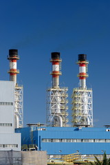 Air pollution of a factory with several chimneys