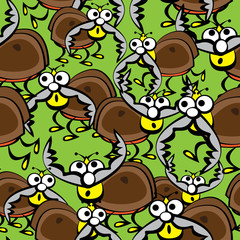 beetles stags seamless pattern