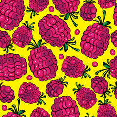 multicolor raspberry seamless pattern