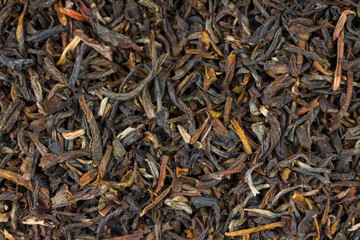 Background of black Chinese tea