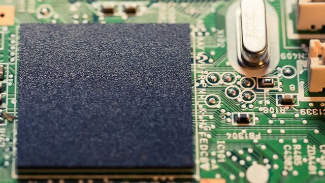 Chips on a electronics  printed circuit board