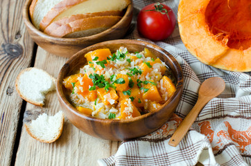 Pumpkin stew with rice