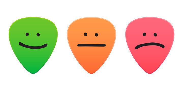 Guitar picks with survey icons