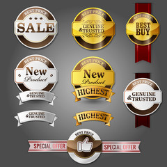 special offer badges and stikers new product gold