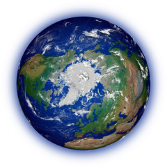 Northern hemisphere on white
