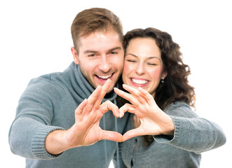 Valentine couple isolated on white background
