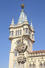 Fototapeta na wymiar Tower of building in the village of Sintra, Portugal
