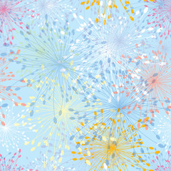 Seamless pattern of dandelion