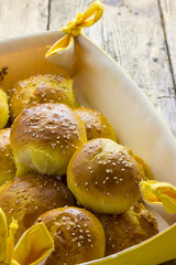 Homemade bread with sesame