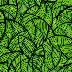 Gordijnen Abstracte groene naadloze patroon. © bekulnis