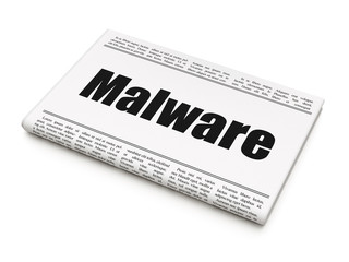 Protection concept: newspaper headline Malware