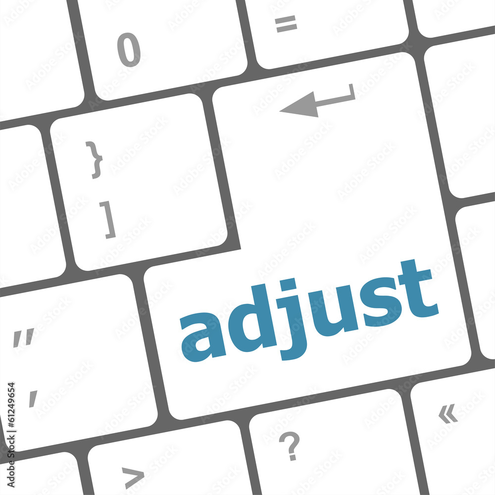 Poster adjust button on the keyboard key close-up