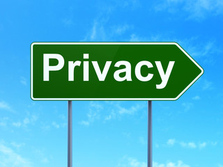 Privacy concept: Privacy on road sign background