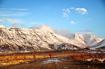 Winter autumn landscape from Iceland