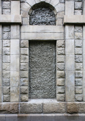 wall from rectangular stones with niche
