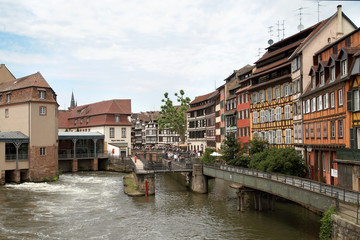 Fototapeta na wymiar The lock in the old town, Petite-France, Strasburg