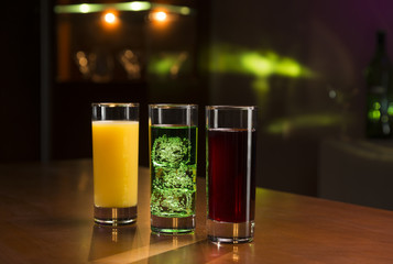 Drinks on bar counter
