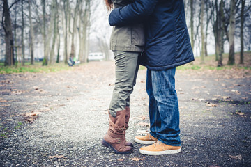 close up of legs couple in love