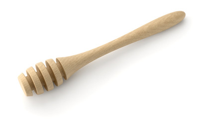 Cuillère à miel sur fond blanc 1