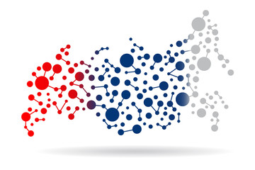 Russia Network map, Vector illustration