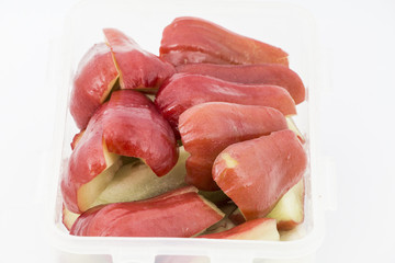 Sliced Rose apples or chomphu