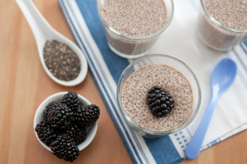 Chia Pudding mit Brombeeren