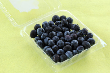 Blueberries in a Plastic Box