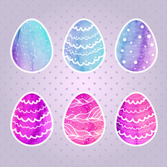 set of colored Easter eggs