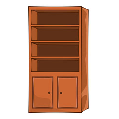 wooden lockers isolated illustration