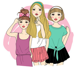 Three fashion girls