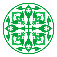 Arabic oriental ornament, floral pattern motif, arabesque.