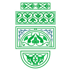 Arabic oriental ornament, floral pattern motif, arabesque.