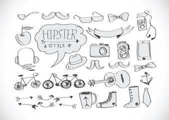 Obraz premium Hipster style infographics elements and icons set