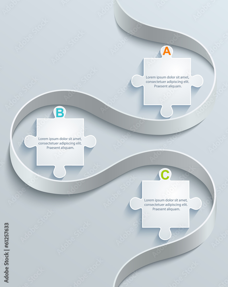 Poster abstract part of puzzles elements infographic steps