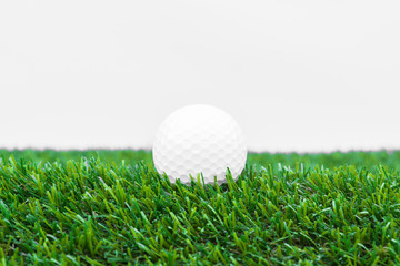 Close up of golf ball on green