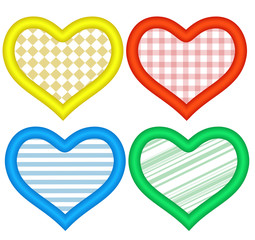 Hearts icons set. Abstract romantic forms of hearts