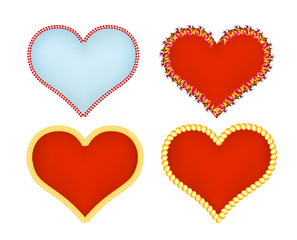 Fototapeta na wymiar Hearts icons set. Abstract romantic forms of hearts