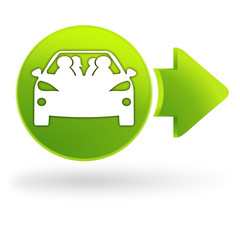 covoiturage sur symbole web vert